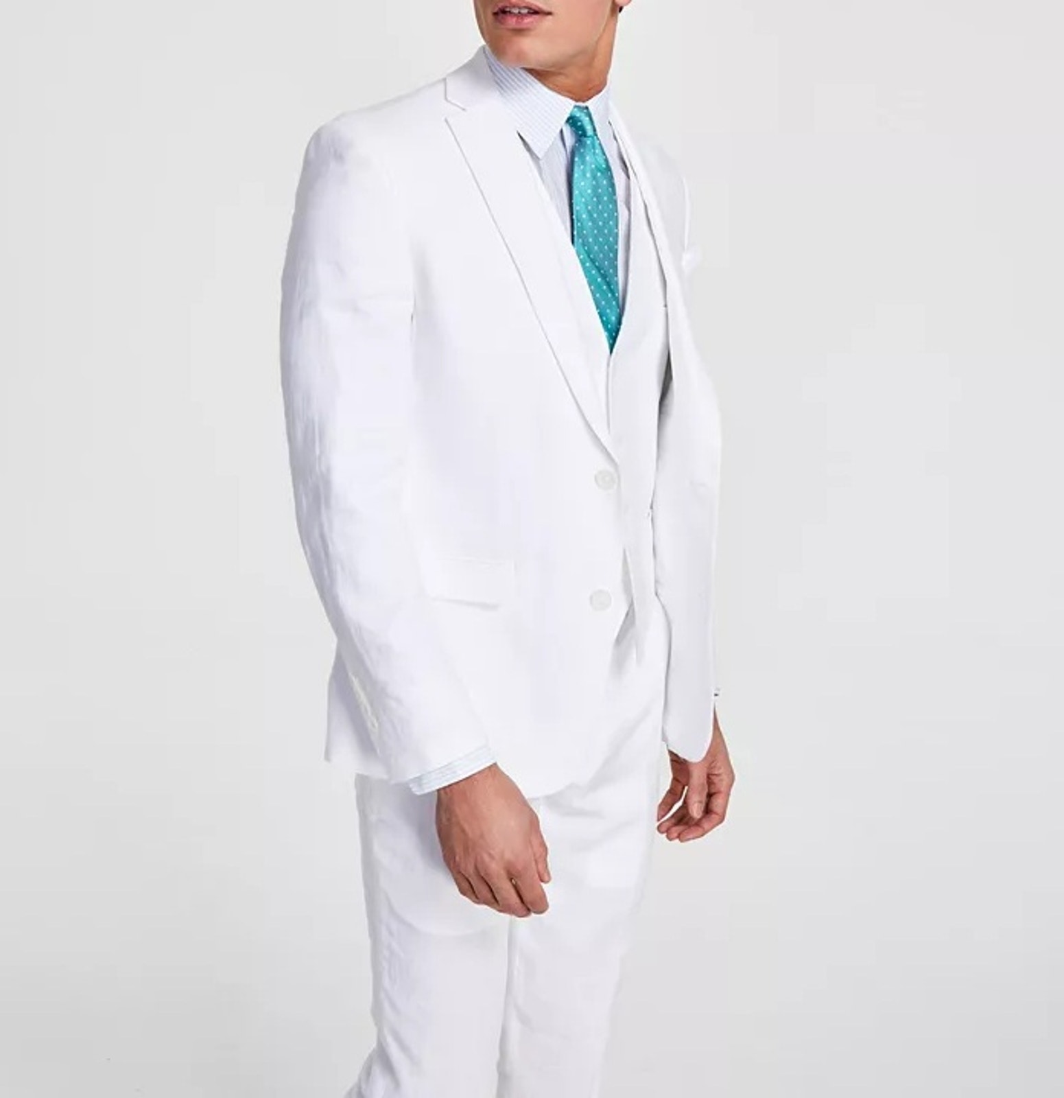 Bar Iii Men's White Linen Summer Casual Slim-Fit Formal Suit Jacket Size 42l